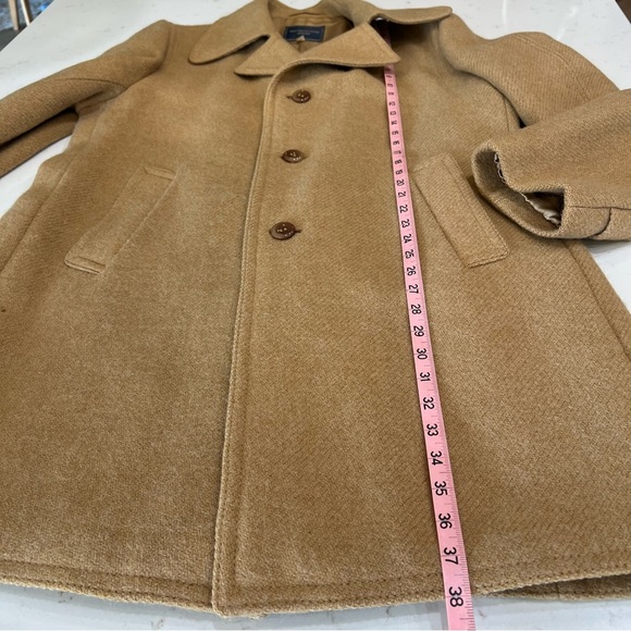 Vintage The Men’s Shop JCPenney Camel Wool Overcoat – Size 44 – Classic Menswear - Picture 10 of 15